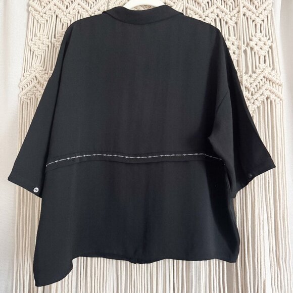 Patrizia Luca Milano Black Button Up Blouse M/L Classic EUC - Picture 6 of 7